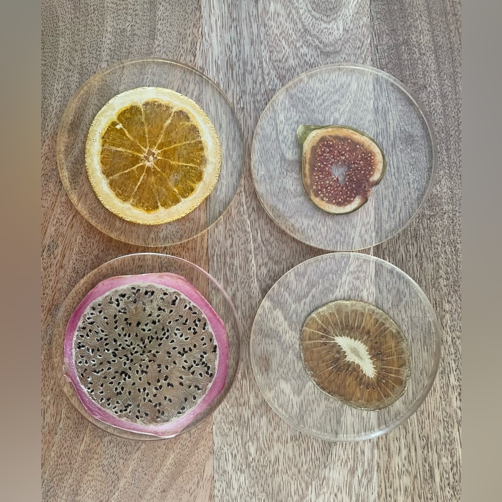 Dauphinette fruit coasters (sold separately or together)